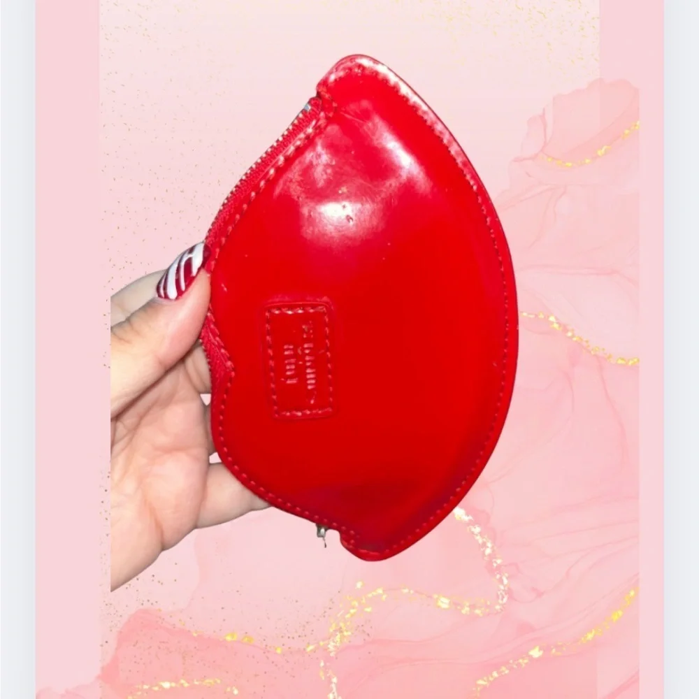 Lulu Guinness Red Lip Patent Leather Coin Purse,  